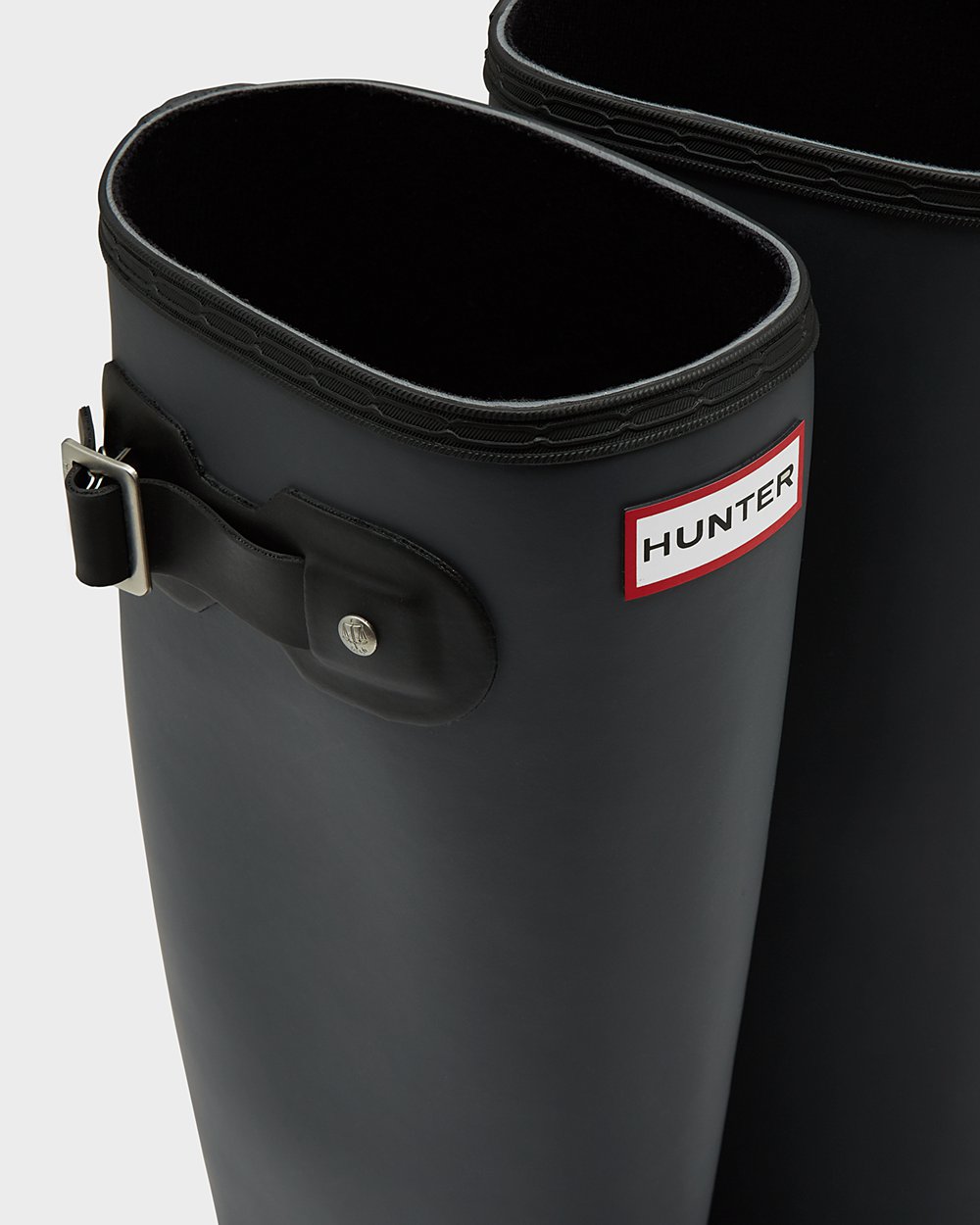 Womens Tall Rain Boots - Hunter Original Tour Foldable (01HQIKAUV) - Black